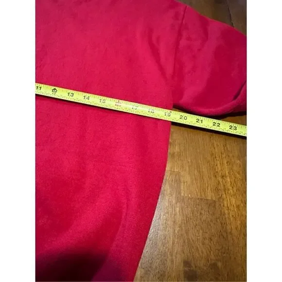 Vintage JERZEES Blank Solid Red 1980s Mens Sz Medium USA Crewneck Sweater GUC - Picture 5 of 6